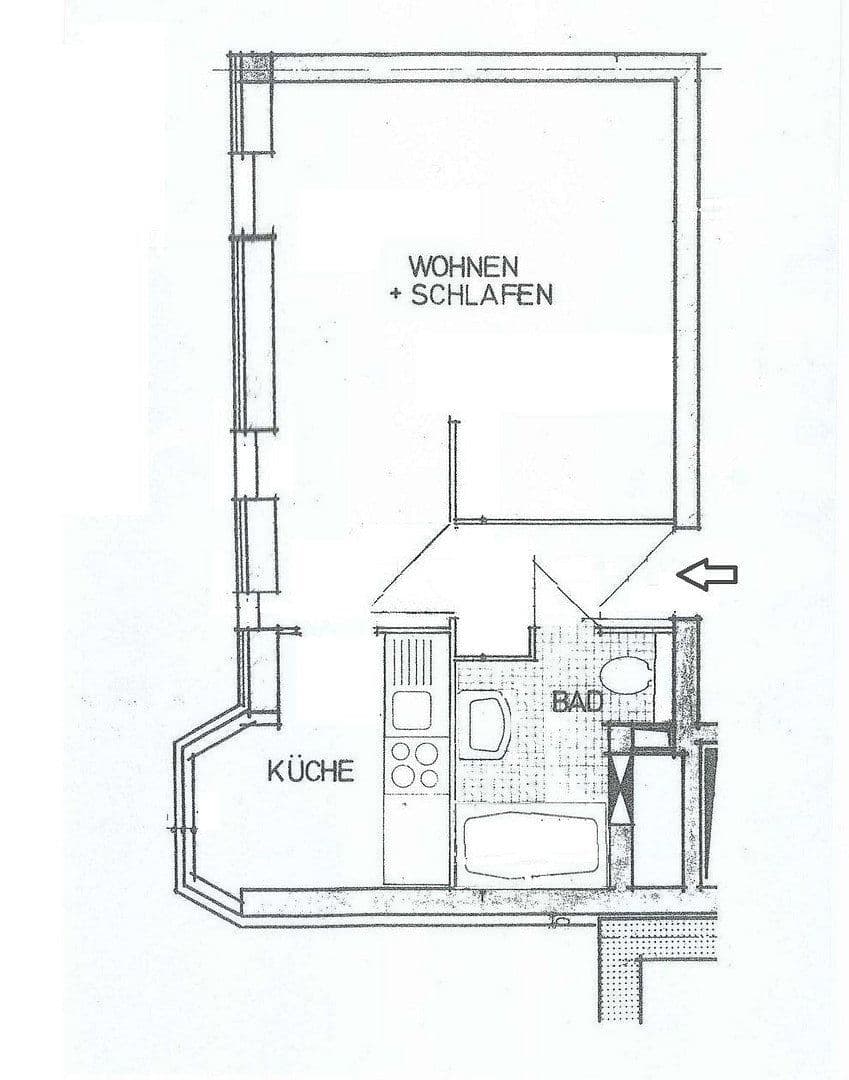 Pronájem bytu 1+1 30 m², Hauptstr. 48, Solingen, Severní Porýní-Vestfálsko Pronájem bytu 1+1 30 m², Hauptstr. 48, Solingen, Severní Porýní-Vestfálsko
