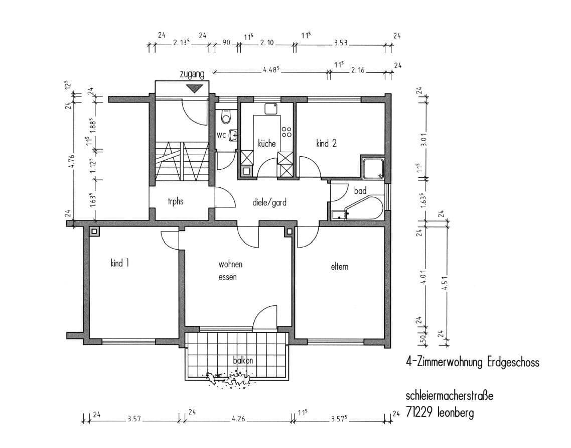 Prodej bytu 4+1 82 m², Schleiermacherstr.28, Leonberg, Bádensko-Württembersko Prodej bytu 4+1 82 m², Schleiermacherstr.28, Leonberg, Bádensko-Württembersko