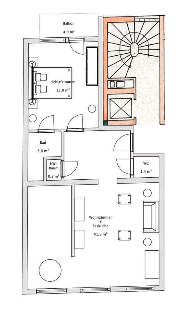 Pronájem bytu 2+1 60 m², Mannheim, Bádensko-Württembersko Pronájem bytu 2+1 60 m², Mannheim, Bádensko-Württembersko