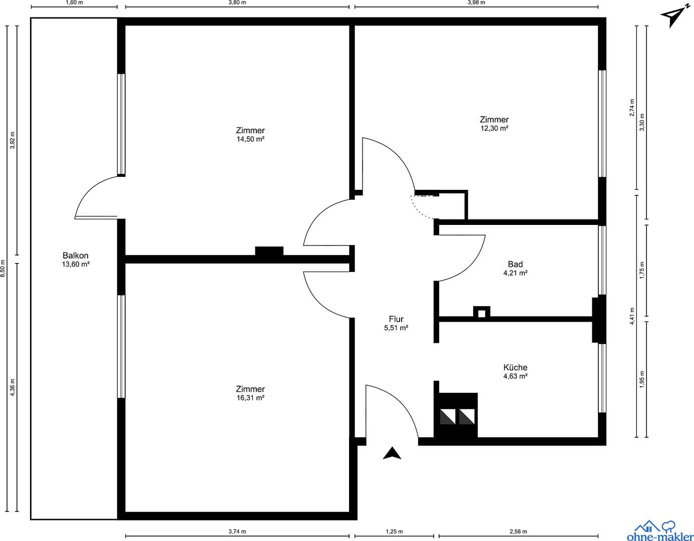 Prodej bytu 3+1 65 m², Neumünstersche Straße 23, Hamburg, Hamburg Prodej bytu 3+1 65 m², Neumünstersche Straße 23, Hamburg, Hamburg