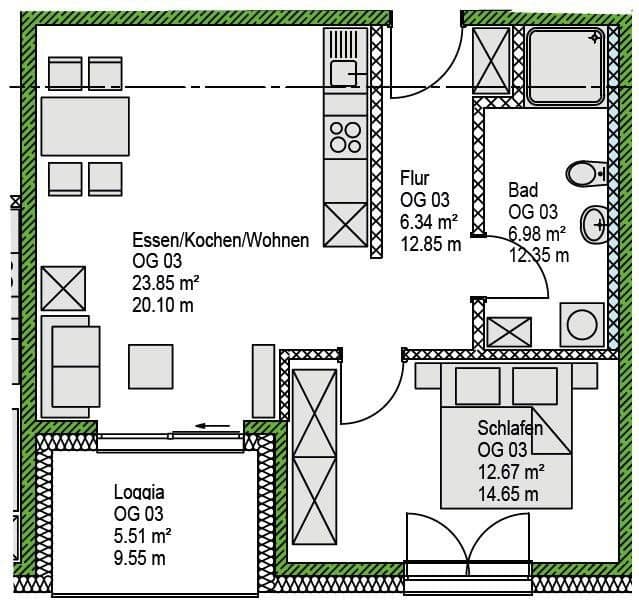 Prodej bytu 2+1 53 m², Stauffenbergstraße 2, Berg b.Neumarkt i.d.OPf., Bavorsko Prodej bytu 2+1 53 m², Stauffenbergstraße 2, Berg b.Neumarkt i.d.OPf., Bavorsko