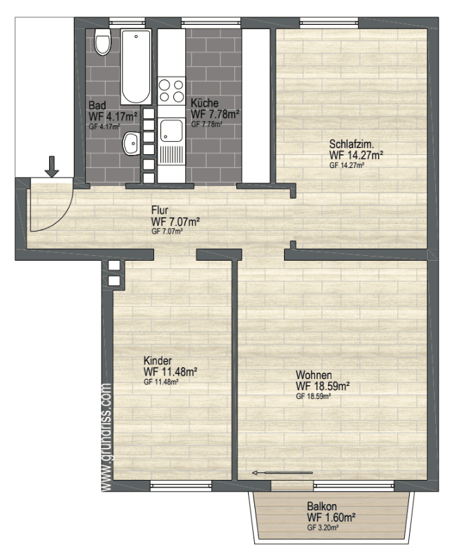 Pronájem bytu 3+1 65 m², Bödekerstraße 2, Hannover, Dolní Sasko Pronájem bytu 3+1 65 m², Bödekerstraße 2, Hannover, Dolní Sasko