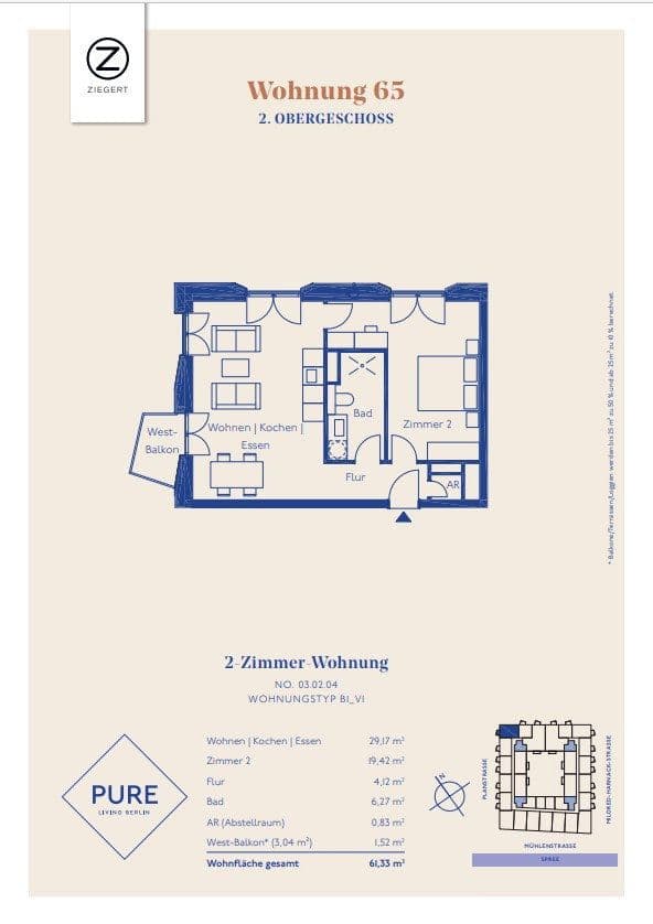 Pronájem bytu 2+1 62 m², Mühlenstraße 20, Berlin, Berlín Pronájem bytu 2+1 62 m², Mühlenstraße 20, Berlin, Berlín