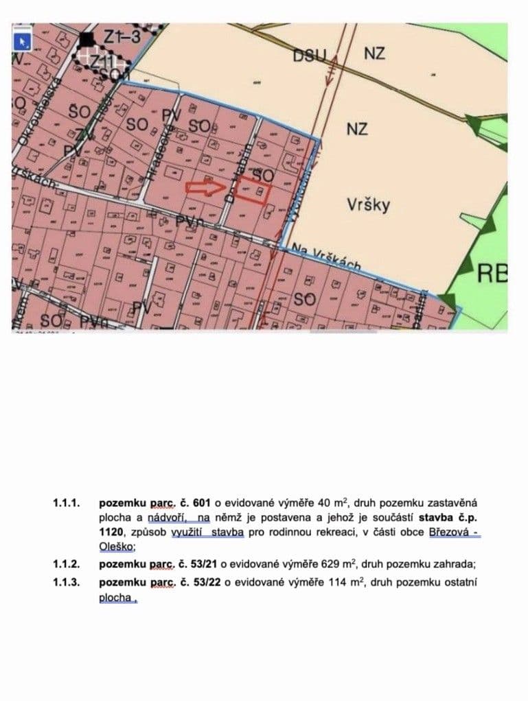 Prodej pozemku 783 m², Březová-Oleško, Středočeský kraj Prodej pozemku 783 m², Březová-Oleško, Středočeský kraj