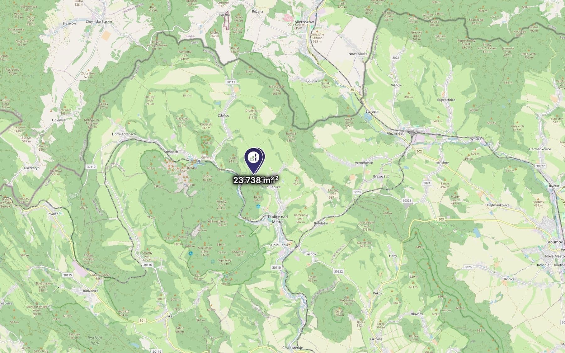 Prodej pozemku 150.081 m², Teplice nad Metují, Královéhradecký kraj Prodej pozemku 150.081 m², Teplice nad Metují, Královéhradecký kraj
