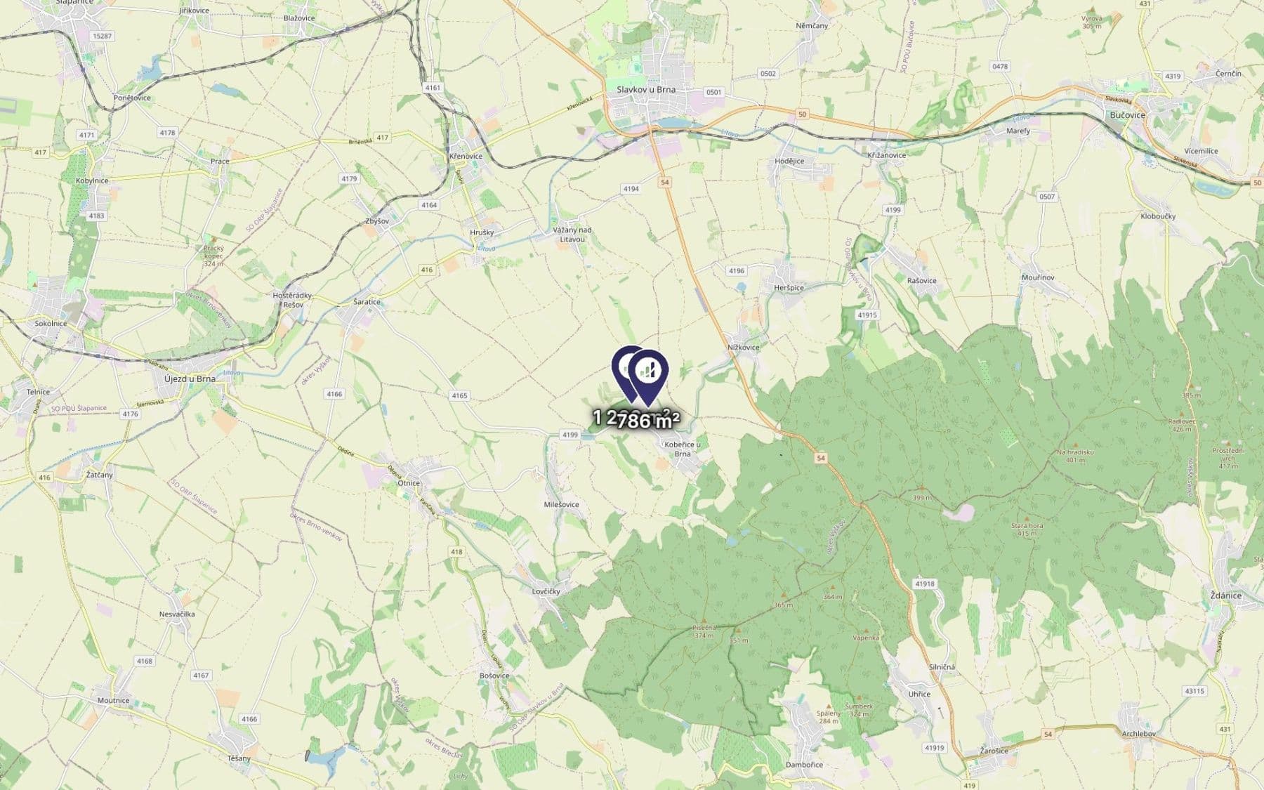 Prodej pozemku 2.052 m², Kobeřice u Brna, Jihomoravský kraj Prodej pozemku 2.052 m², Kobeřice u Brna, Jihomoravský kraj