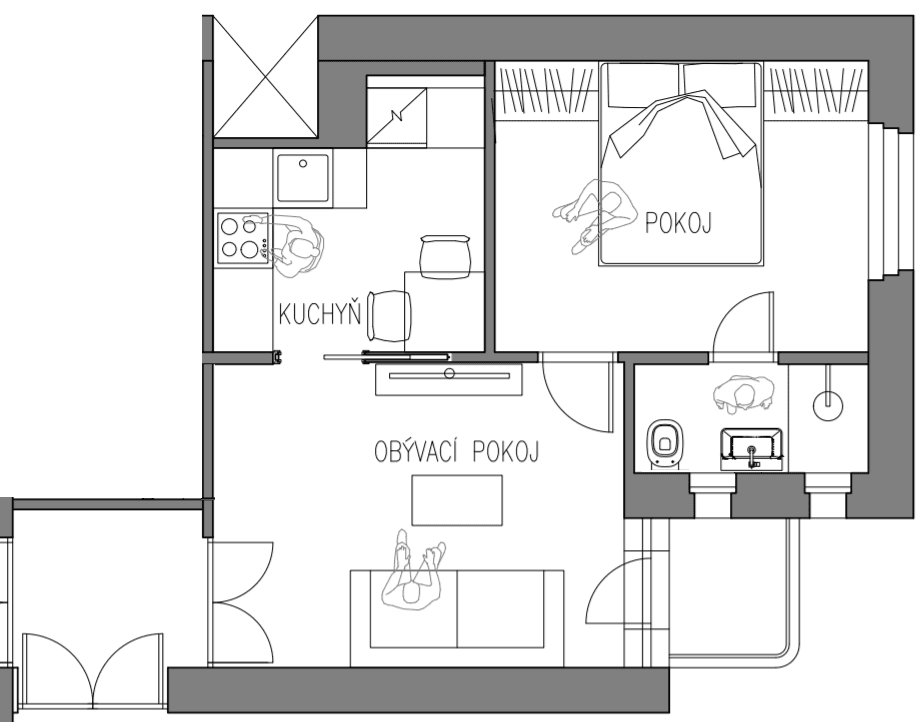 Pronájem bytu 2+kk 38 m², Jilemnického, Praha, Praha Pronájem bytu 2+kk 38 m², Jilemnického, Praha, Praha