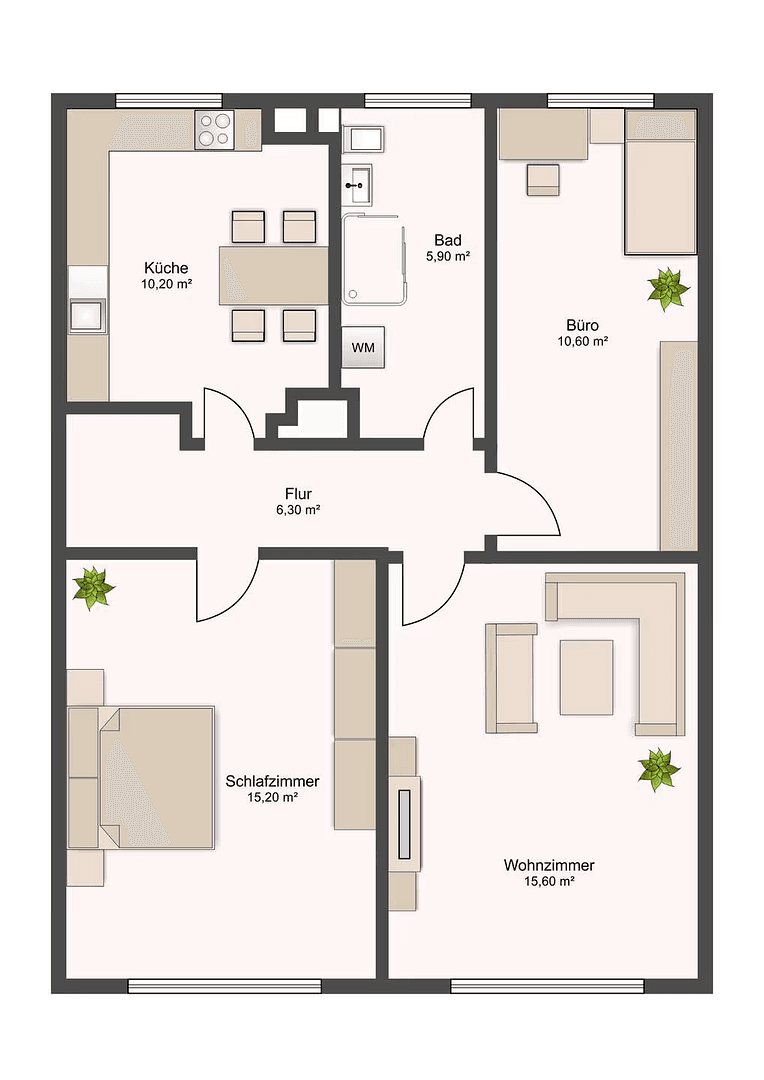 Prodej bytu 3+1 64 m², Am Wasserturm 2, Rötha, Sasko Prodej bytu 3+1 64 m², Am Wasserturm 2, Rötha, Sasko