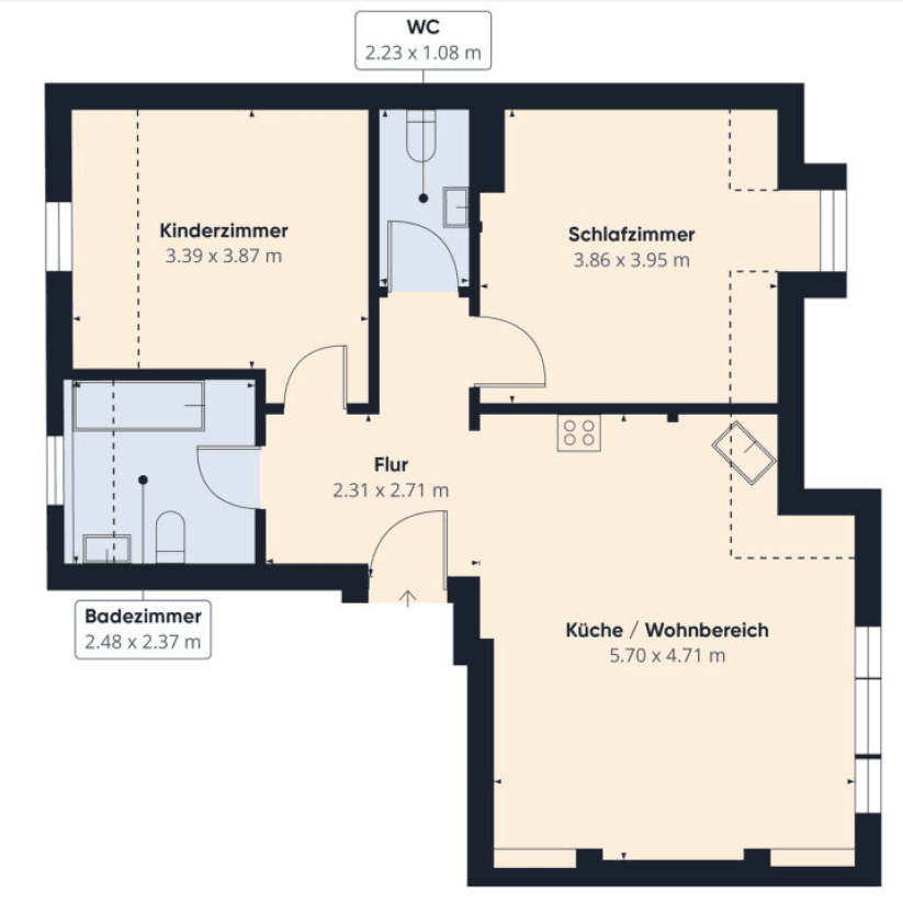 Pronájem bytu 3+1 69 m², Große Diesdorfer Straße 14, Magdeburg, Sasko-Anhaltsko Pronájem bytu 3+1 69 m², Große Diesdorfer Straße 14, Magdeburg, Sasko-Anhaltsko