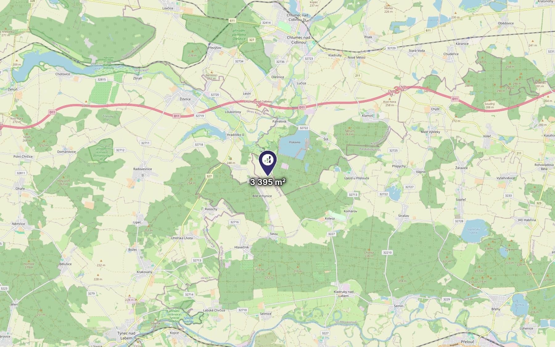 Prodej pozemku 3.395 m², Kladruby nad Labem, Pardubický kraj Prodej pozemku 3.395 m², Kladruby nad Labem, Pardubický kraj