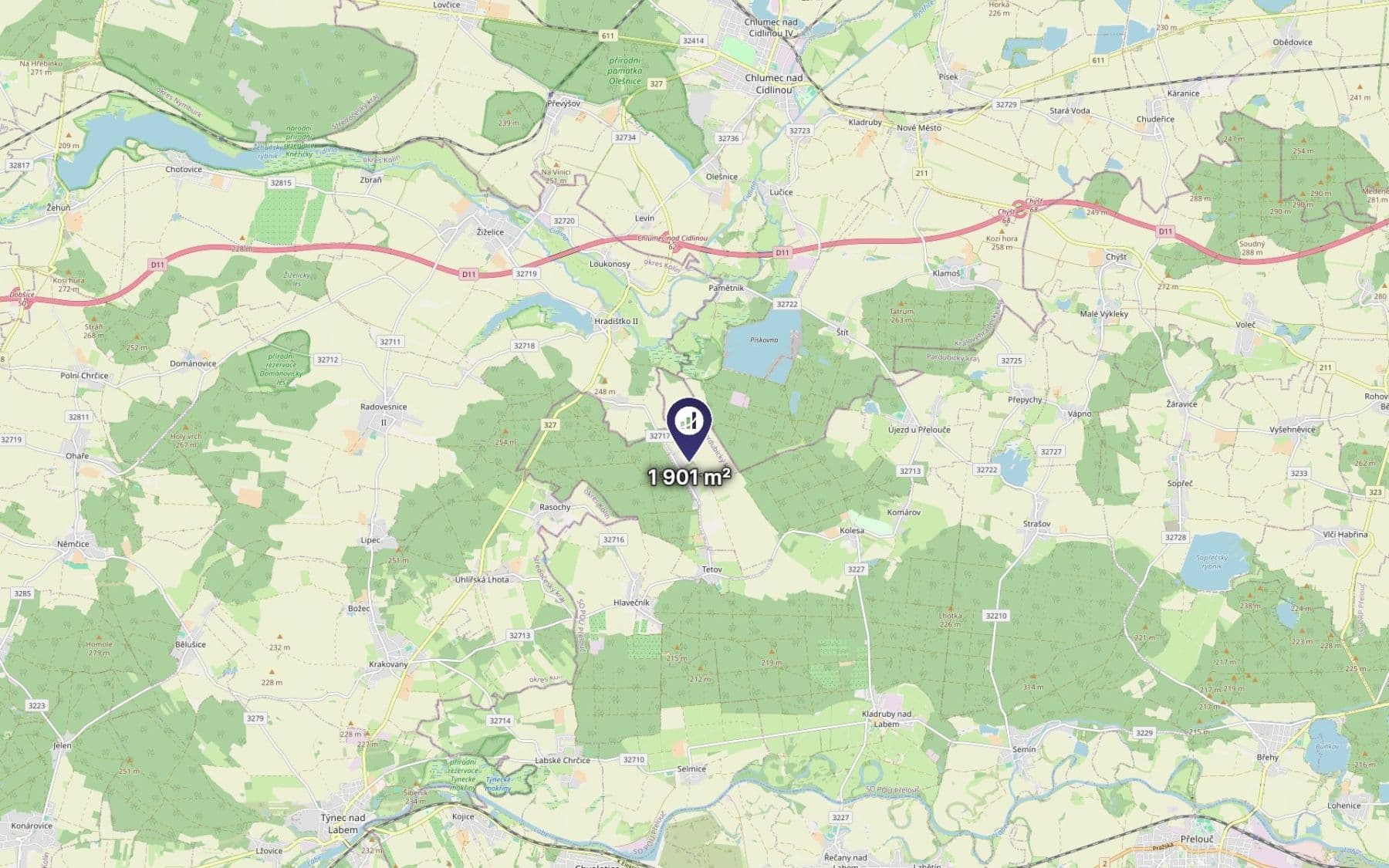 Prodej pozemku 1.901 m², Kladruby nad Labem, Pardubický kraj Prodej pozemku 1.901 m², Kladruby nad Labem, Pardubický kraj