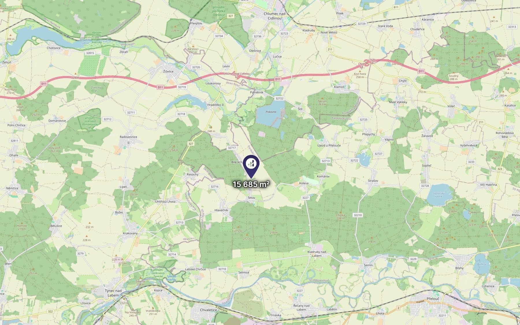 Prodej pozemku 15.685 m², Kladruby nad Labem, Pardubický kraj Prodej pozemku 15.685 m², Kladruby nad Labem, Pardubický kraj