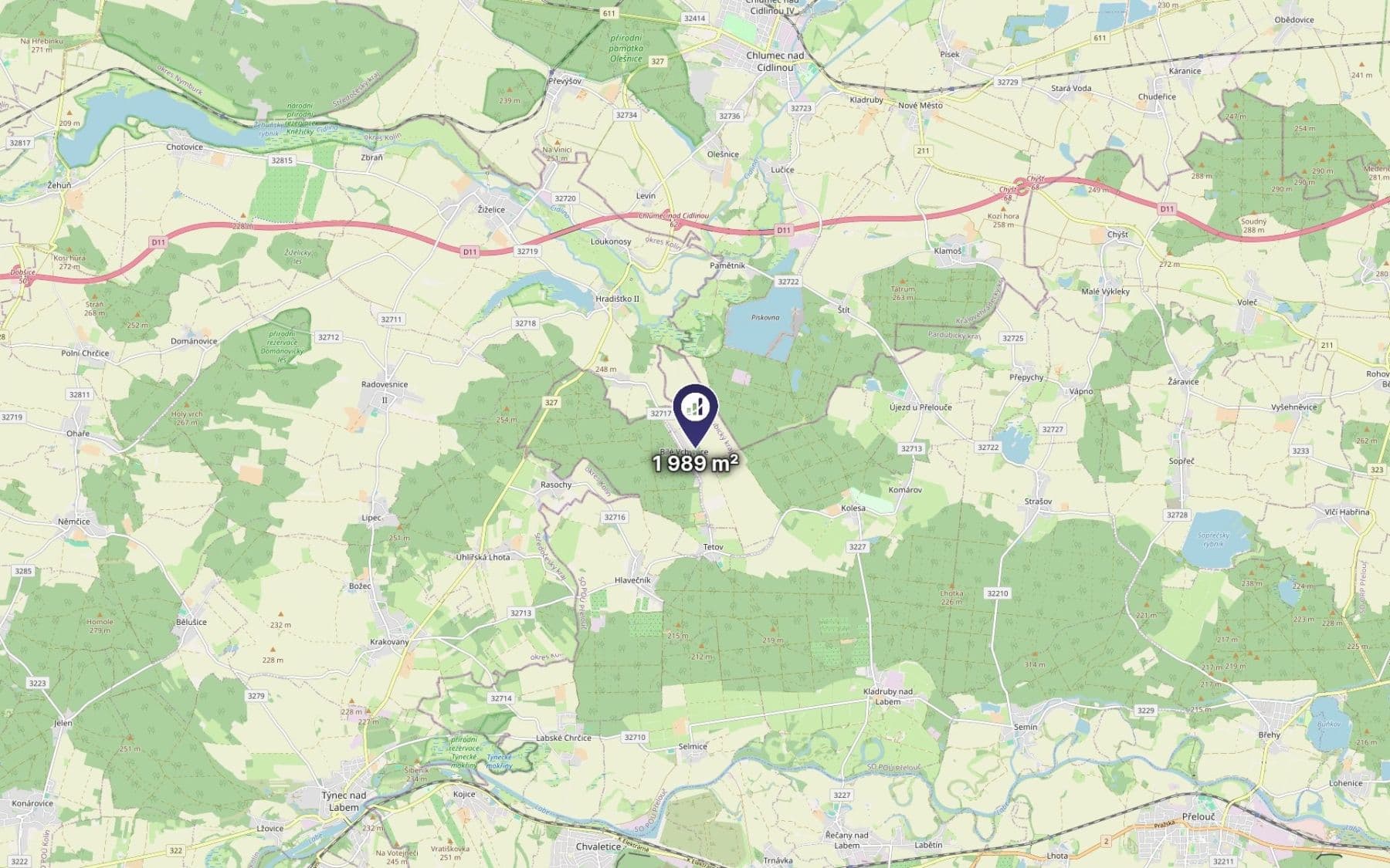 Prodej pozemku 1.989 m², Kladruby nad Labem, Pardubický kraj Prodej pozemku 1.989 m², Kladruby nad Labem, Pardubický kraj