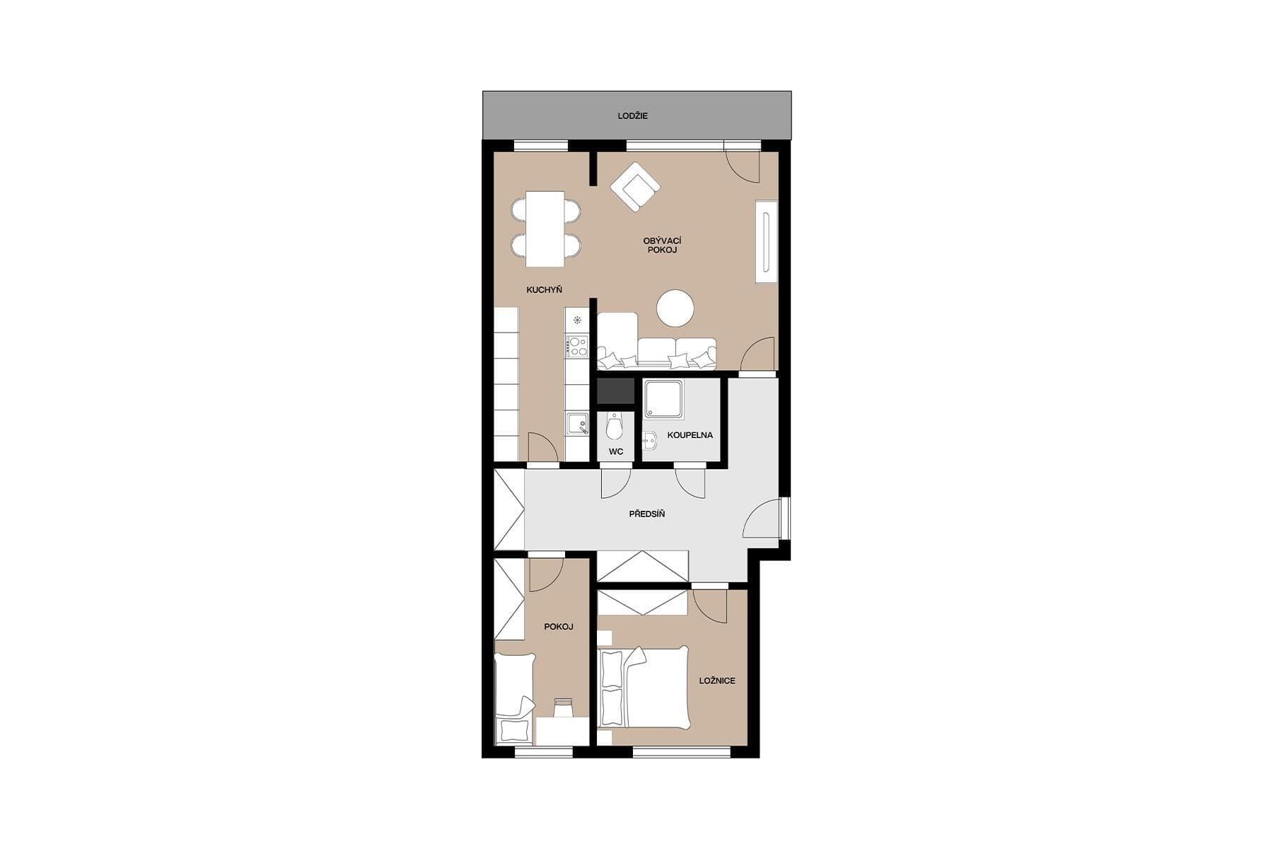 Prodej bytu 3+1 71 m², Kytlická, Praha, Praha Prodej bytu 3+1 71 m², Kytlická, Praha, Praha