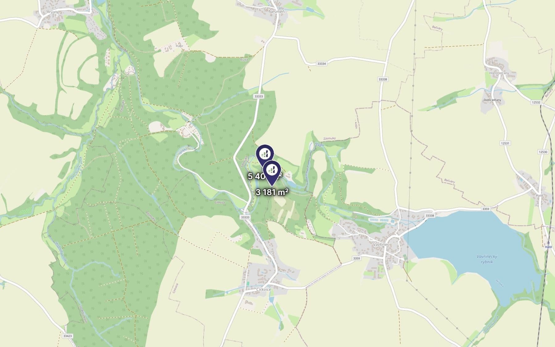 Prodej pozemku 4.291 m², Zásmuky, Středočeský kraj Prodej pozemku 4.291 m², Zásmuky, Středočeský kraj