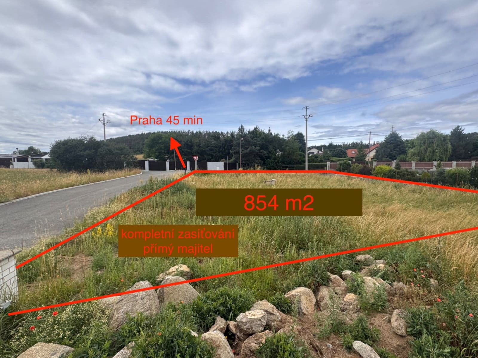 Prodej pozemku 854 m², Čím, Středočeský kraj Prodej pozemku 854 m², Čím, Středočeský kraj
