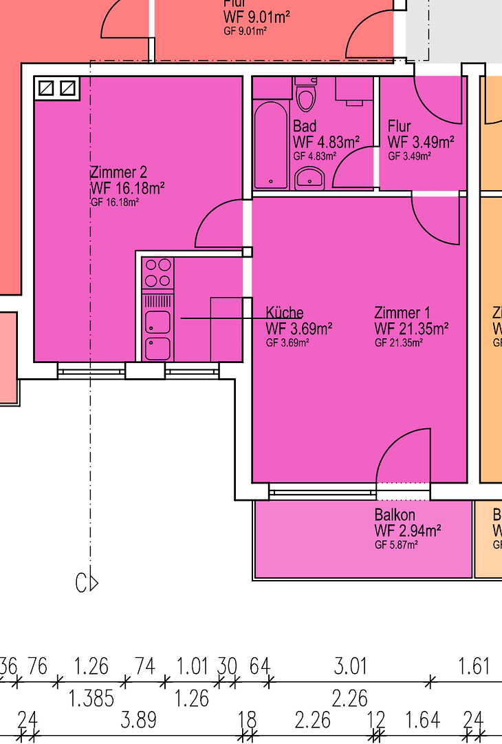 Pronájem bytu 2+1 52 m², Schwalbenweg 1, Bördeland, Sasko-Anhaltsko Pronájem bytu 2+1 52 m², Schwalbenweg 1, Bördeland, Sasko-Anhaltsko