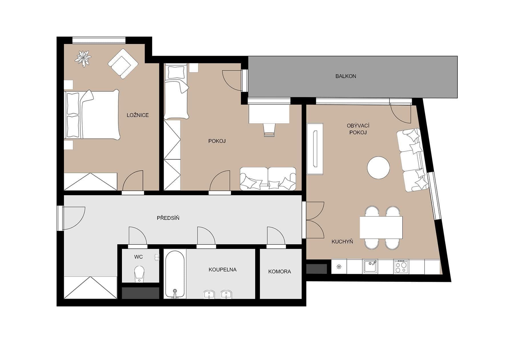 Prodej bytu 3+kk 103 m², Chmelařská, Praha, Praha Prodej bytu 3+kk 103 m², Chmelařská, Praha, Praha