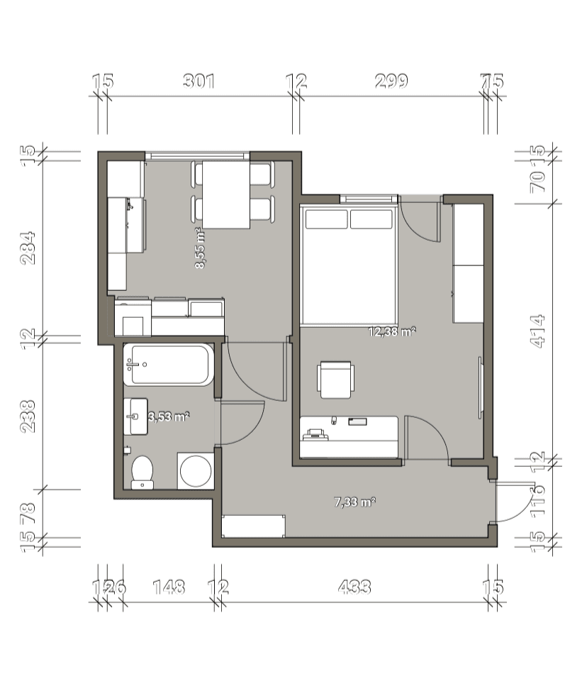 Prodej bytu 1+kk 30 m², Ralsko, Liberecký kraj Prodej bytu 1+kk 30 m², Ralsko, Liberecký kraj
