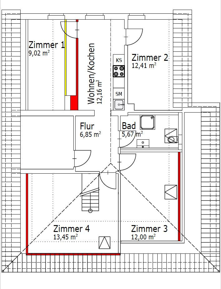 Pronájem bytu 71 m², Osnabrück, Dolní Sasko Pronájem bytu 71 m², Osnabrück, Dolní Sasko