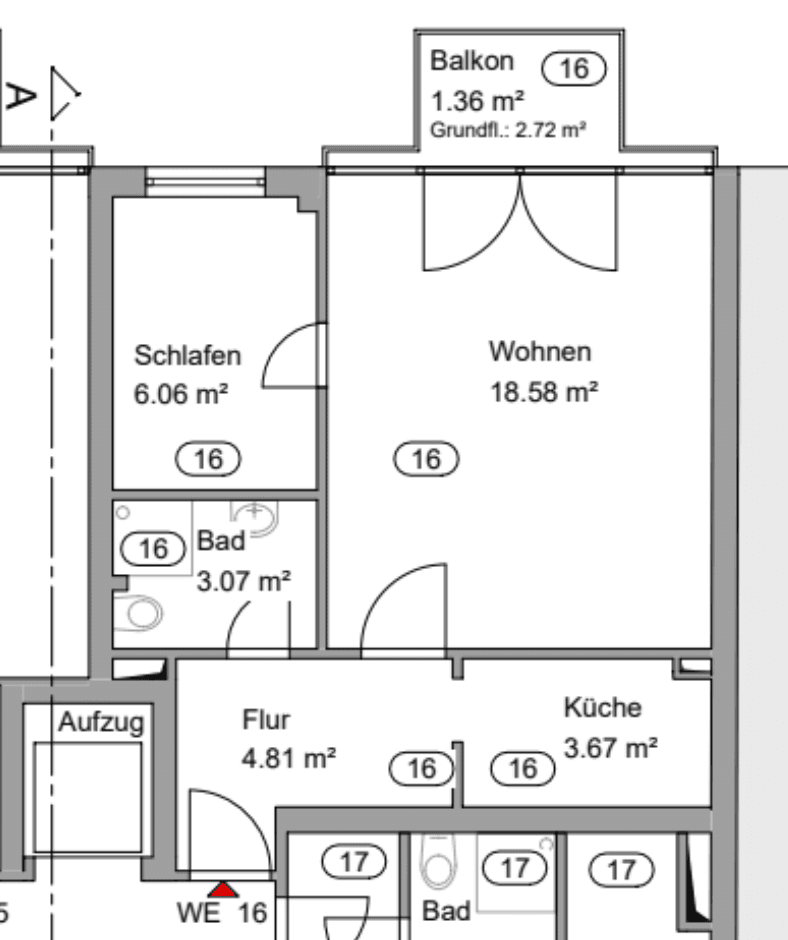 Pronájem bytu 1+kk 38 m², An der Christuskirche 19, Hannover, Dolní Sasko Pronájem bytu 1+kk 38 m², An der Christuskirche 19, Hannover, Dolní Sasko