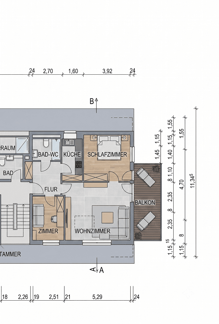 Pronájem bytu 3+1 58 m², Teckstr. 2, Göppingen, Bádensko-Württembersko Pronájem bytu 3+1 58 m², Teckstr. 2, Göppingen, Bádensko-Württembersko
