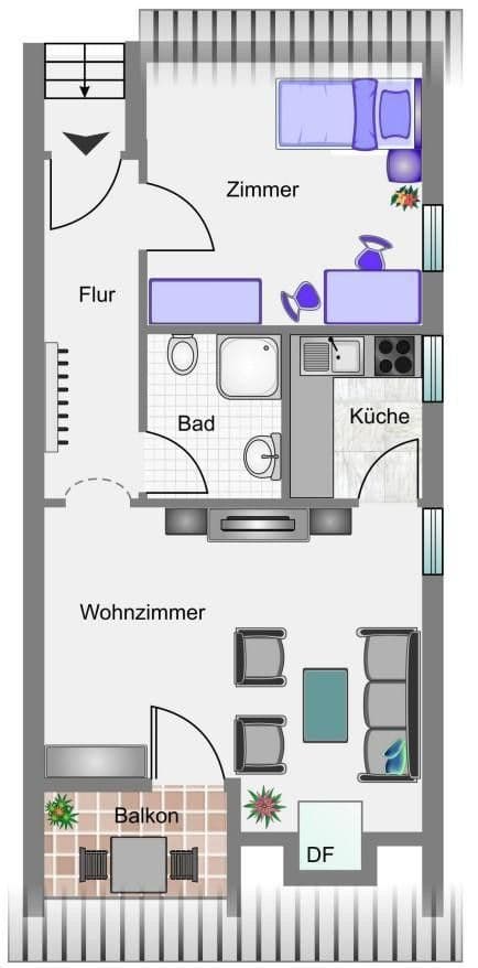 Pronájem bytu 2+1 51 m², Hackersteigle 8, Tübingen, Bádensko-Württembersko Pronájem bytu 2+1 51 m², Hackersteigle 8, Tübingen, Bádensko-Württembersko