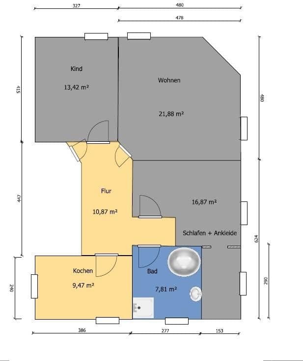 Pronájem bytu 3+1 85 m², Lange Straße 2, Cvikov, Sasko Pronájem bytu 3+1 85 m², Lange Straße 2, Cvikov, Sasko