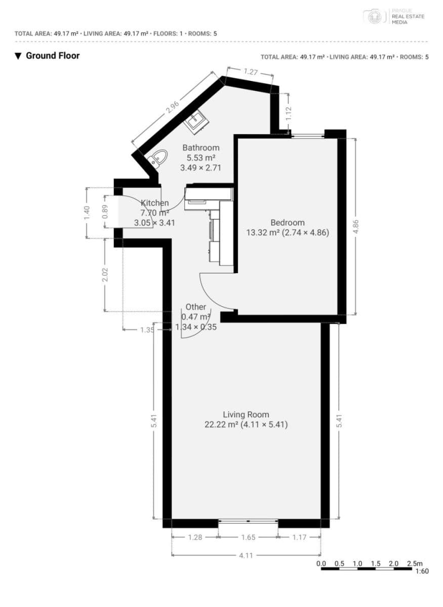 Pronájem bytu 48 m², Na Stráži, Praha, Praha Pronájem bytu 48 m², Na Stráži, Praha, Praha