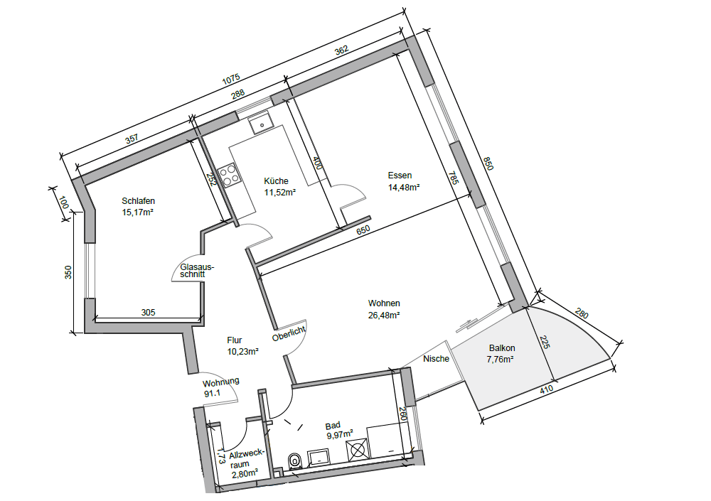 Pronájem bytu 2+kk 100 m², Taunusstraße 58, Böblingen, Bádensko-Württembersko Pronájem bytu 2+kk 100 m², Taunusstraße 58, Böblingen, Bádensko-Württembersko