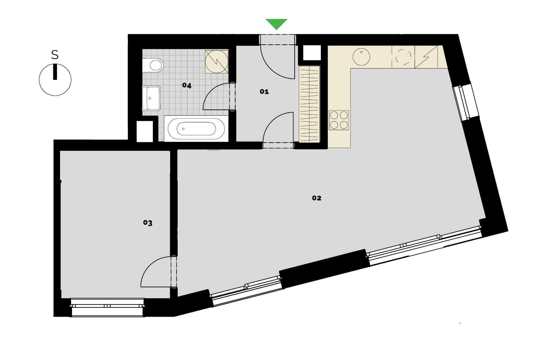 Pronájem bytu 2+kk 59 m², Střížkovská, Praha, Praha Pronájem bytu 2+kk 59 m², Střížkovská, Praha, Praha