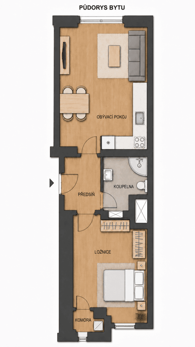 Prodej bytu 2+kk 47 m², Polská, Praha, Praha Prodej bytu 2+kk 47 m², Polská, Praha, Praha