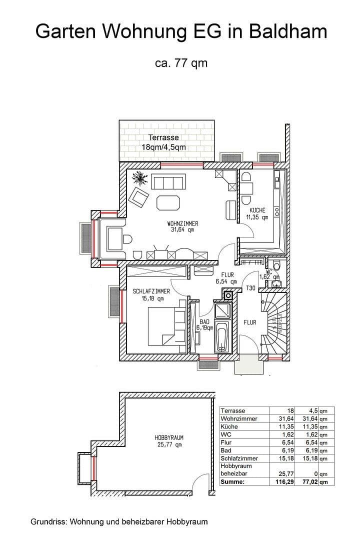 Pronájem bytu 2+1 77 m², Baldham, Bavorsko Pronájem bytu 2+1 77 m², Baldham, Bavorsko