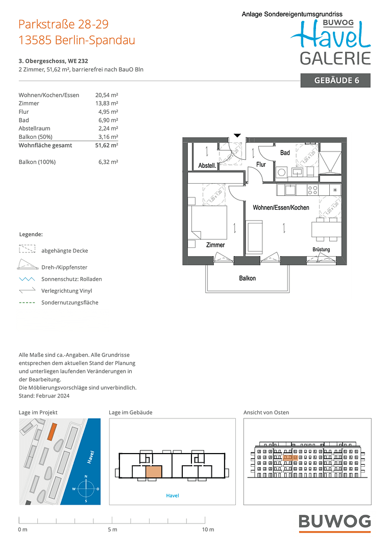 Pronájem bytu 2+1 52 m², Parkstraße 28, Berlin Spandau, Berlín Pronájem bytu 2+1 52 m², Parkstraße 28, Berlin Spandau, Berlín