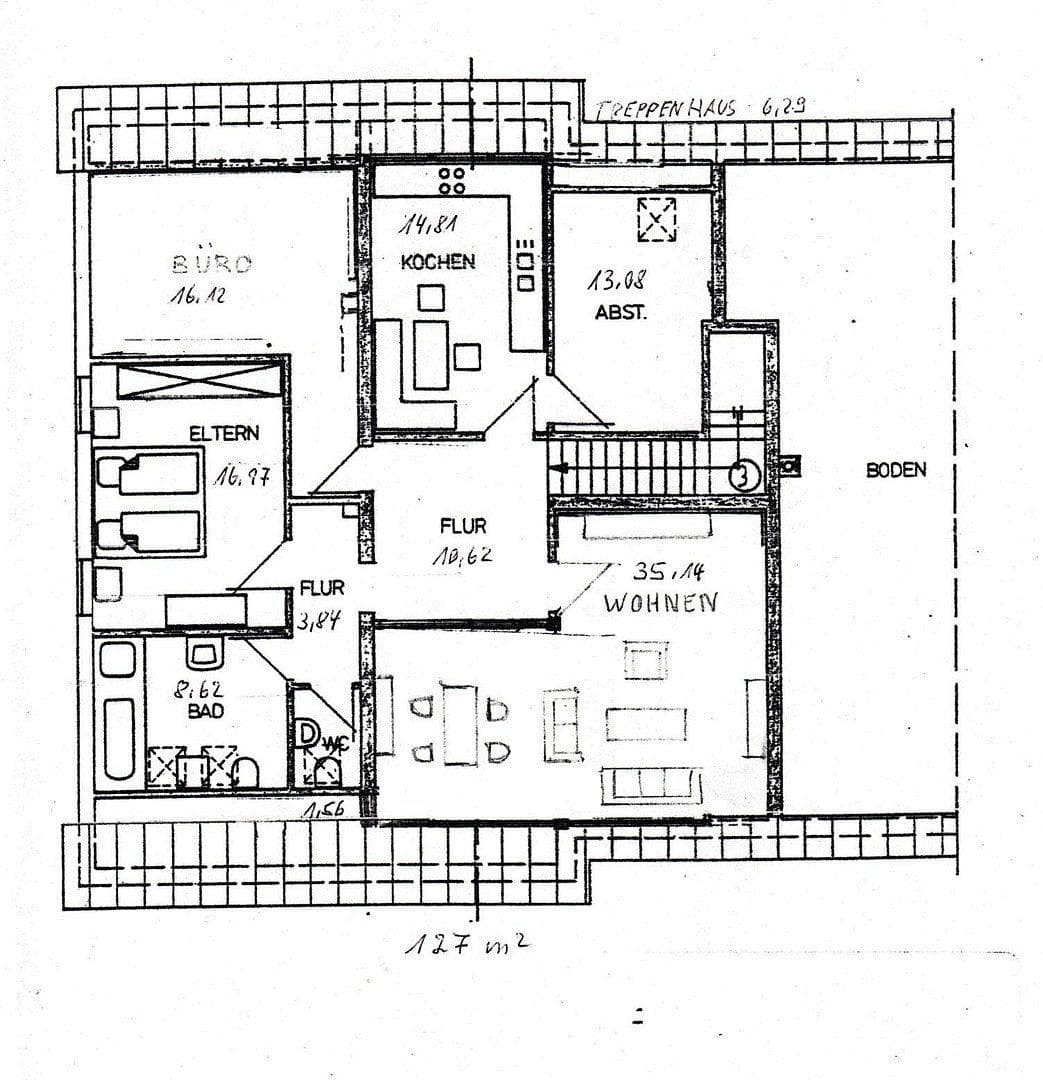 Pronájem bytu 3+1 127 m², Ostercappeln, Dolní Sasko Pronájem bytu 3+1 127 m², Ostercappeln, Dolní Sasko