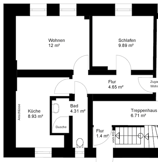 Pronájem bytu 2+1 43 m², Zoppoter Straße 10, Bremerhaven, Bremen Pronájem bytu 2+1 43 m², Zoppoter Straße 10, Bremerhaven, Bremen