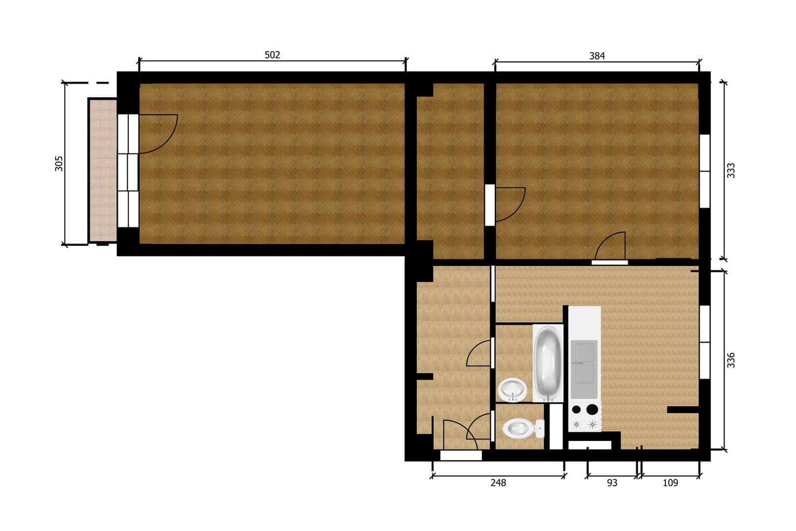 Pronájem bytu 2+1 53 m², Pod Lipami, Praha, Praha Pronájem bytu 2+1 53 m², Pod Lipami, Praha, Praha