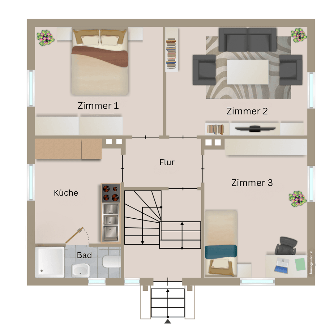Pronájem bytu 3+1 63 m², Karl-Liebknecht-Straße 108, Jena, Durynsko Pronájem bytu 3+1 63 m², Karl-Liebknecht-Straße 108, Jena, Durynsko