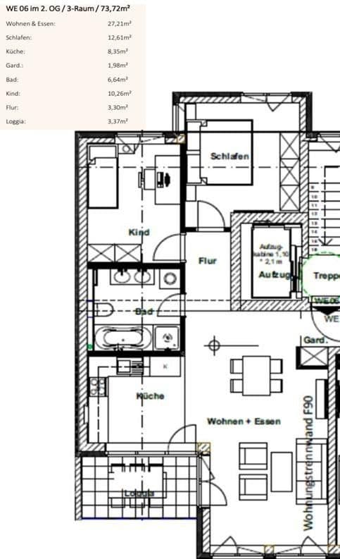 Pronájem bytu 3+1 74 m², Sudenburger Straße 25, Magdeburg, Sasko-Anhaltsko Pronájem bytu 3+1 74 m², Sudenburger Straße 25, Magdeburg, Sasko-Anhaltsko