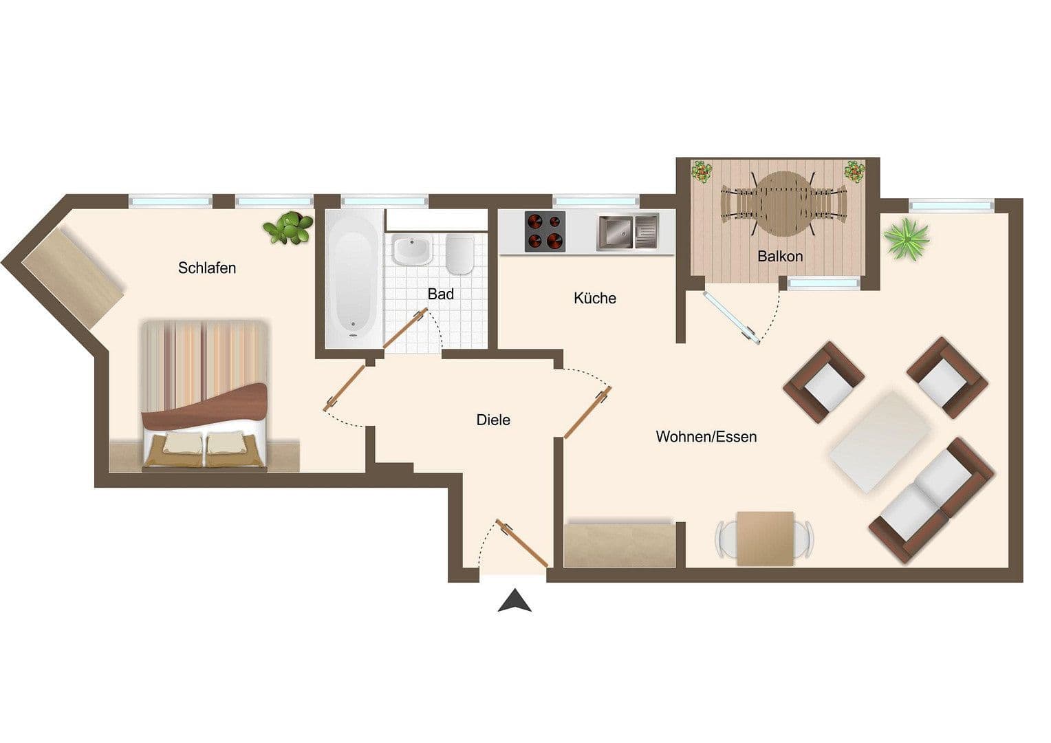 Pronájem bytu 2+1 49 m², Dresdner Straße 69b, Coswig, Sasko Pronájem bytu 2+1 49 m², Dresdner Straße 69b, Coswig, Sasko