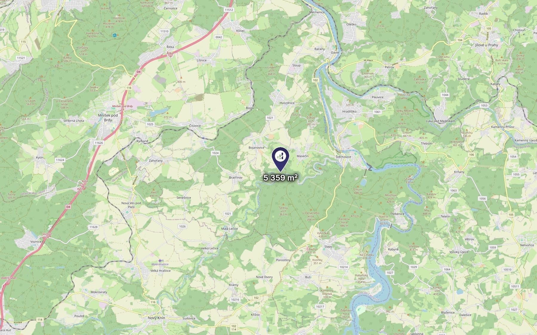 Prodej pozemku 5.359 m², Bojanovice, Středočeský kraj Prodej pozemku 5.359 m², Bojanovice, Středočeský kraj