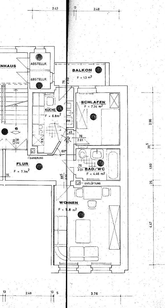 Pronájem bytu 2+1 45 m², Philippstr. 57, Meerane, Sasko Pronájem bytu 2+1 45 m², Philippstr. 57, Meerane, Sasko