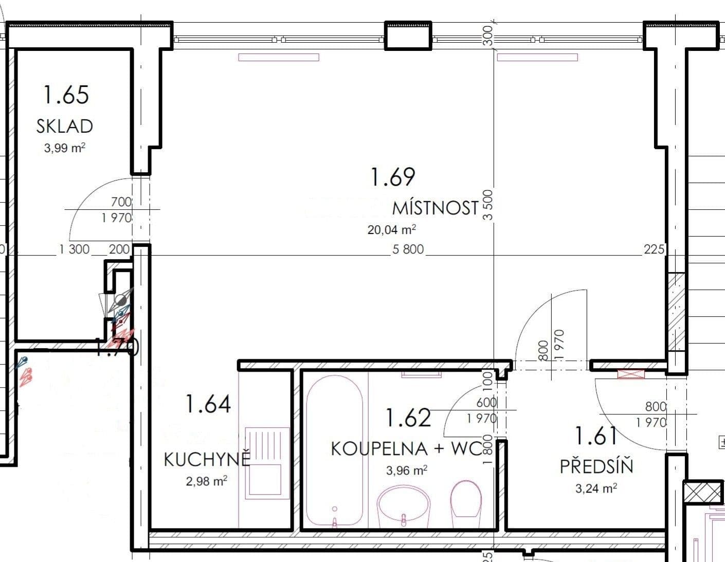 Pronájem bytu 1+kk 34 m², Mráčkova, Praha, Praha Pronájem bytu 1+kk 34 m², Mráčkova, Praha, Praha