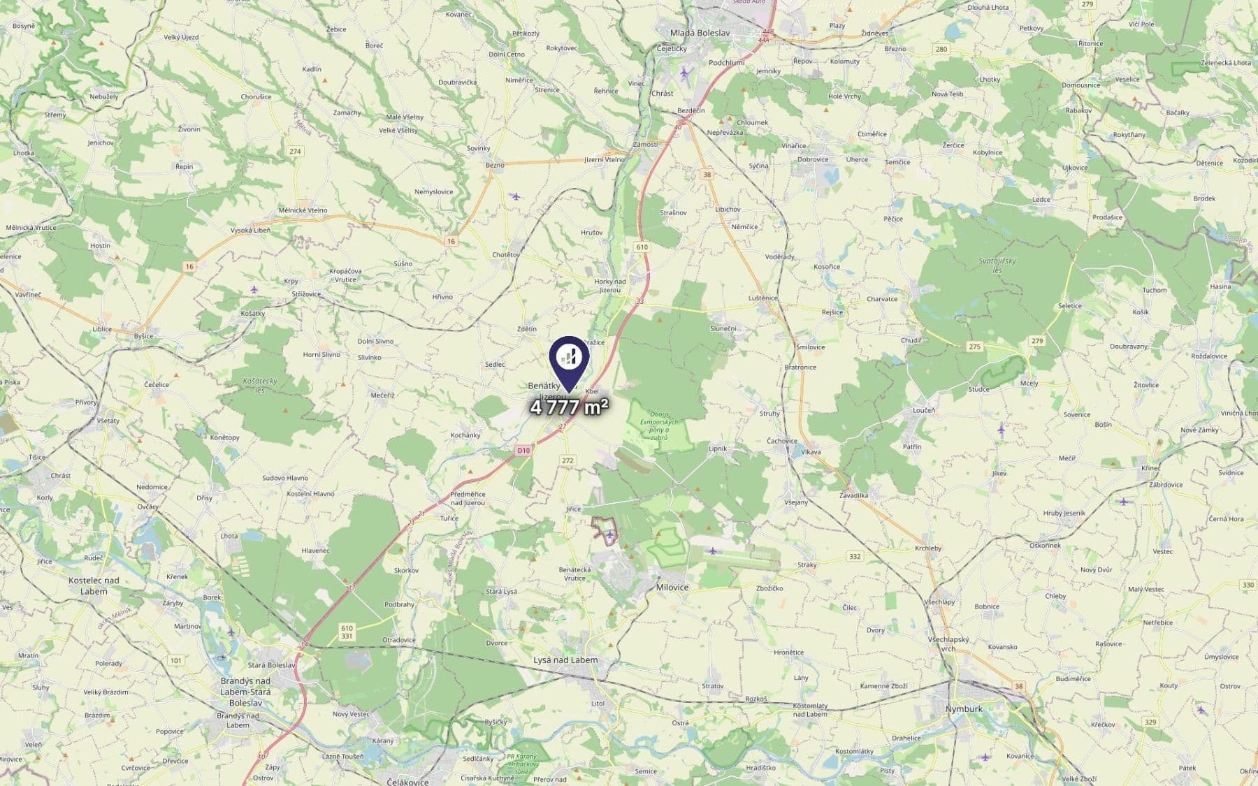 Prodej pozemku 4.777 m², Benátky nad Jizerou, Středočeský kraj Prodej pozemku 4.777 m², Benátky nad Jizerou, Středočeský kraj