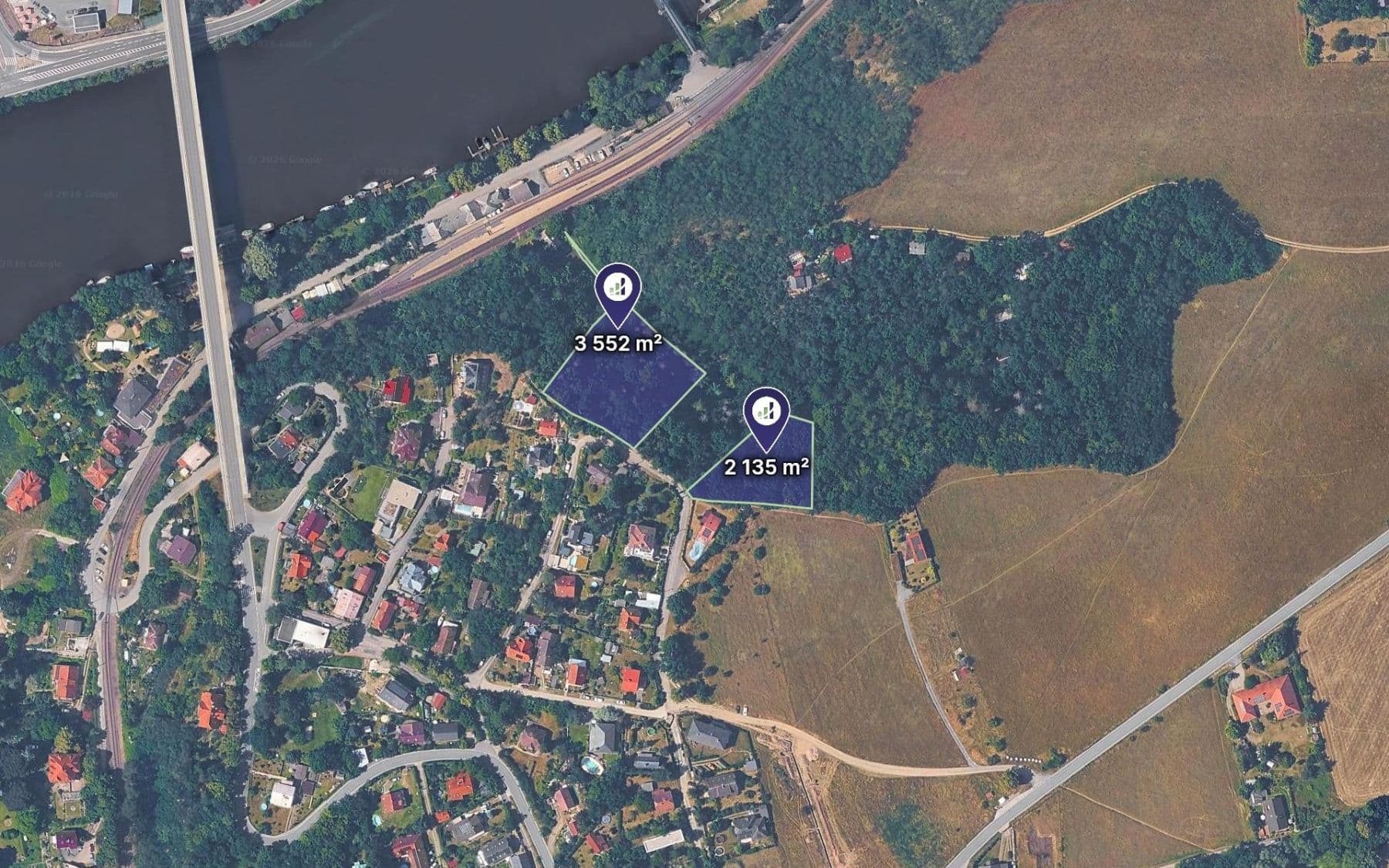 Prodej pozemku 5.687 m², Davle, Středočeský kraj Prodej pozemku 5.687 m², Davle, Středočeský kraj