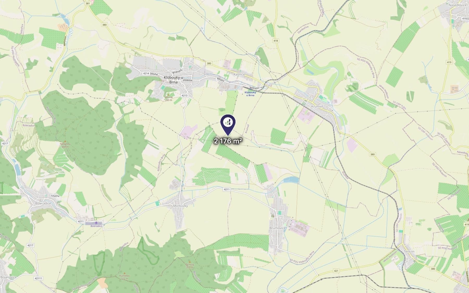 Prodej pozemku 2.176 m², Brumovice, Jihomoravský kraj Prodej pozemku 2.176 m², Brumovice, Jihomoravský kraj
