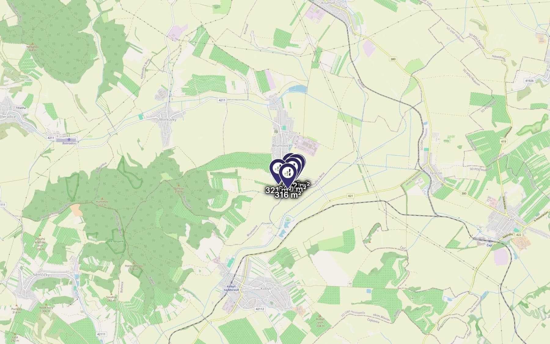 Prodej pozemku 2.021 m², Brumovice, Jihomoravský kraj Prodej pozemku 2.021 m², Brumovice, Jihomoravský kraj