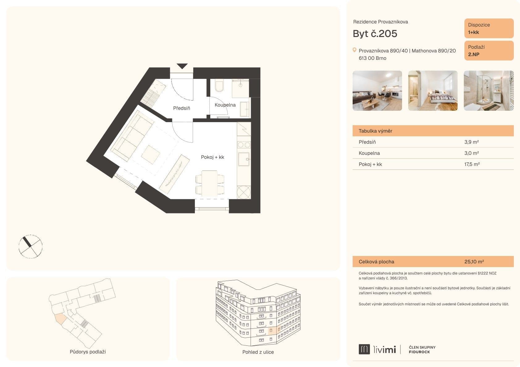 Pronájem bytu 1+kk 25 m², Mathonova, Brno, Jihomoravský kraj Pronájem bytu 1+kk 25 m², Mathonova, Brno, Jihomoravský kraj