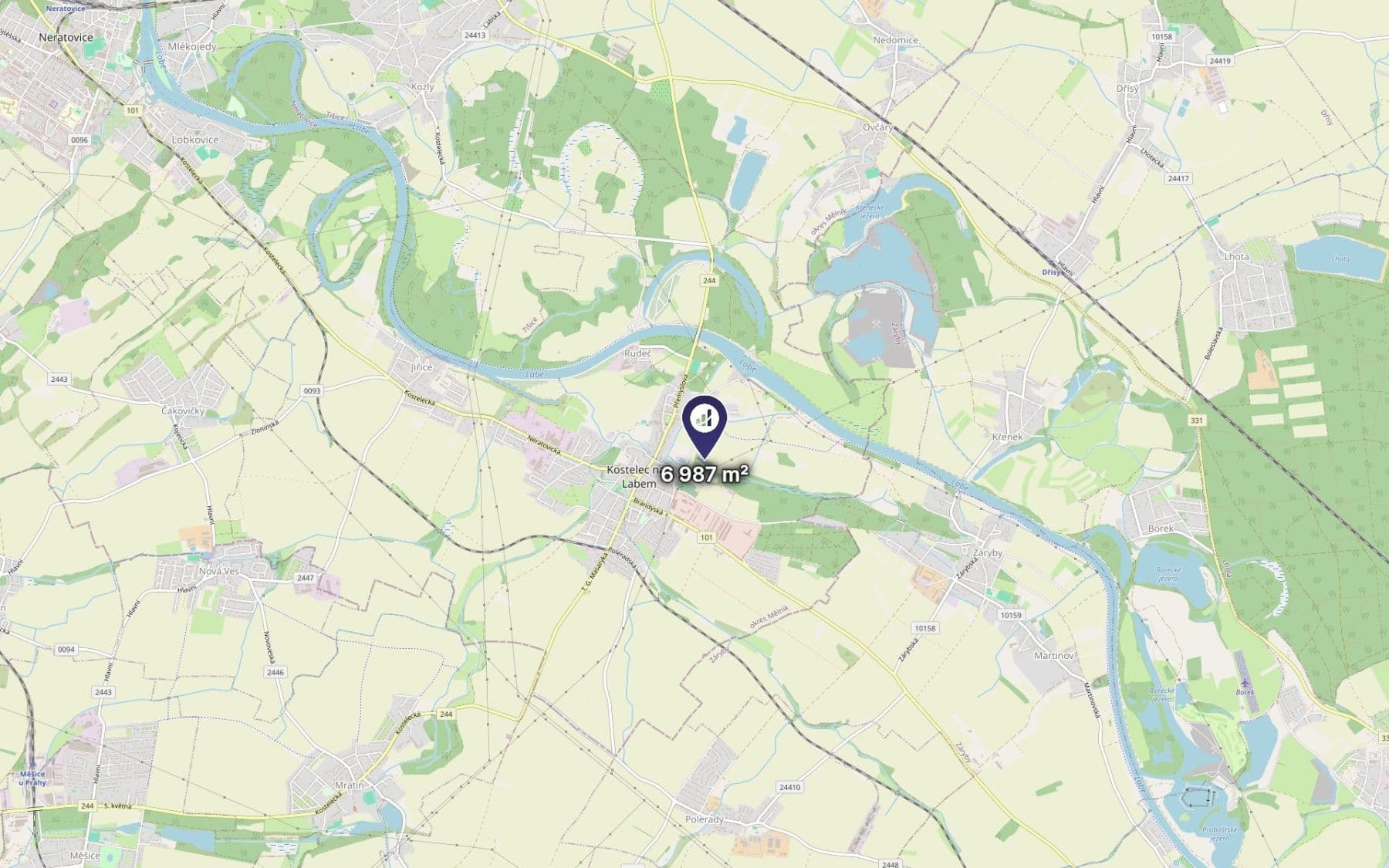 Prodej pozemku 2.620 m², Kostelec nad Labem, Středočeský kraj Prodej pozemku 2.620 m², Kostelec nad Labem, Středočeský kraj