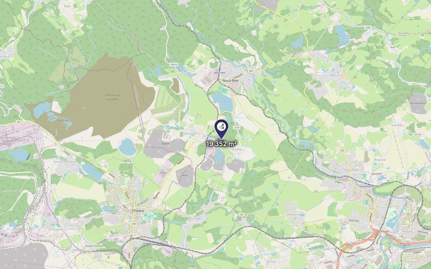 Prodej pozemku 6.451 m², Nová Role, Karlovarský kraj Prodej pozemku 6.451 m², Nová Role, Karlovarský kraj